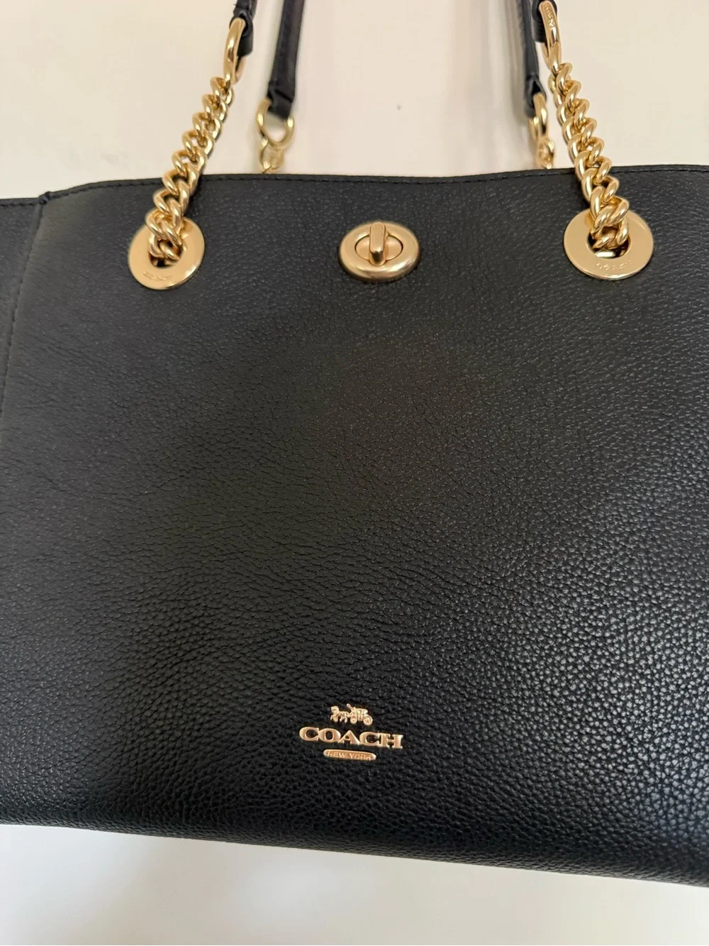 Coach Turnlock Chain Tote Bag